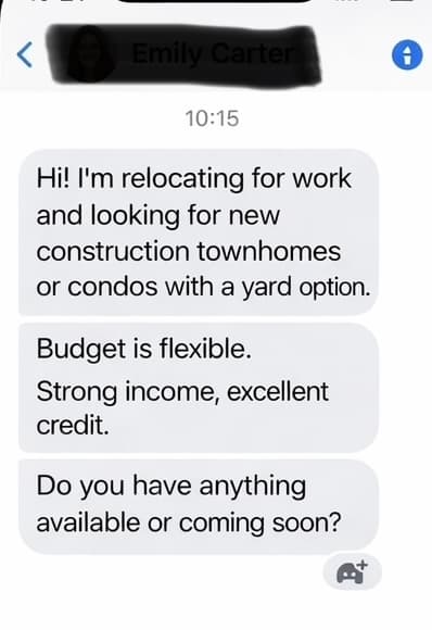 Inbound buyer message