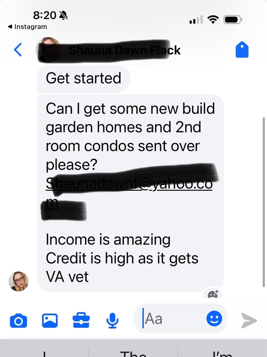 Inbound buyer message